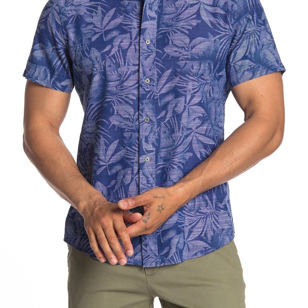 SLATE & STONE Mens NEW Short Sleeve Hawaiian Dress Shirt Top M Cotton $128 🎉HP - Picture 4 of 12